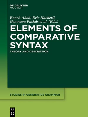 cover image of Elements of Comparative Syntax